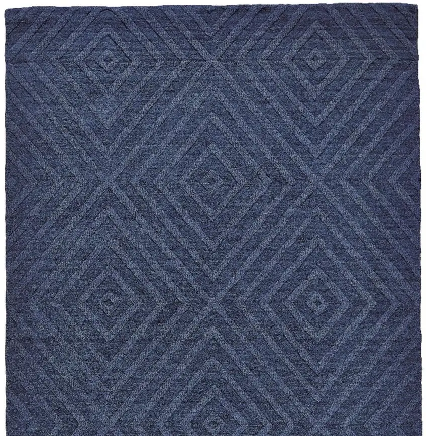 Blue And Gray Geometric Hand Tufted Area Rug Photo 4