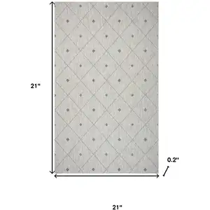 Photo of Blue And Gray Geometric Square Rug