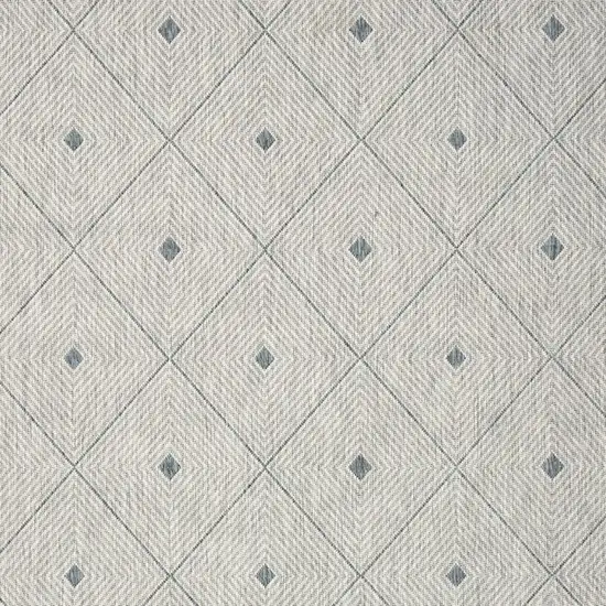 Blue And Gray Geometric Square Rug Photo 4