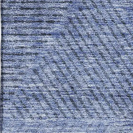 Blue And Gray Geometric Washable Area Rug With UV Protection Photo 3