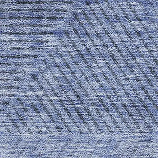 Blue And Gray Geometric Washable Area Rug With UV Protection Photo 3