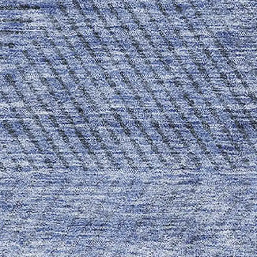 Blue And Gray Geometric Washable Area Rug With UV Protection Photo 3