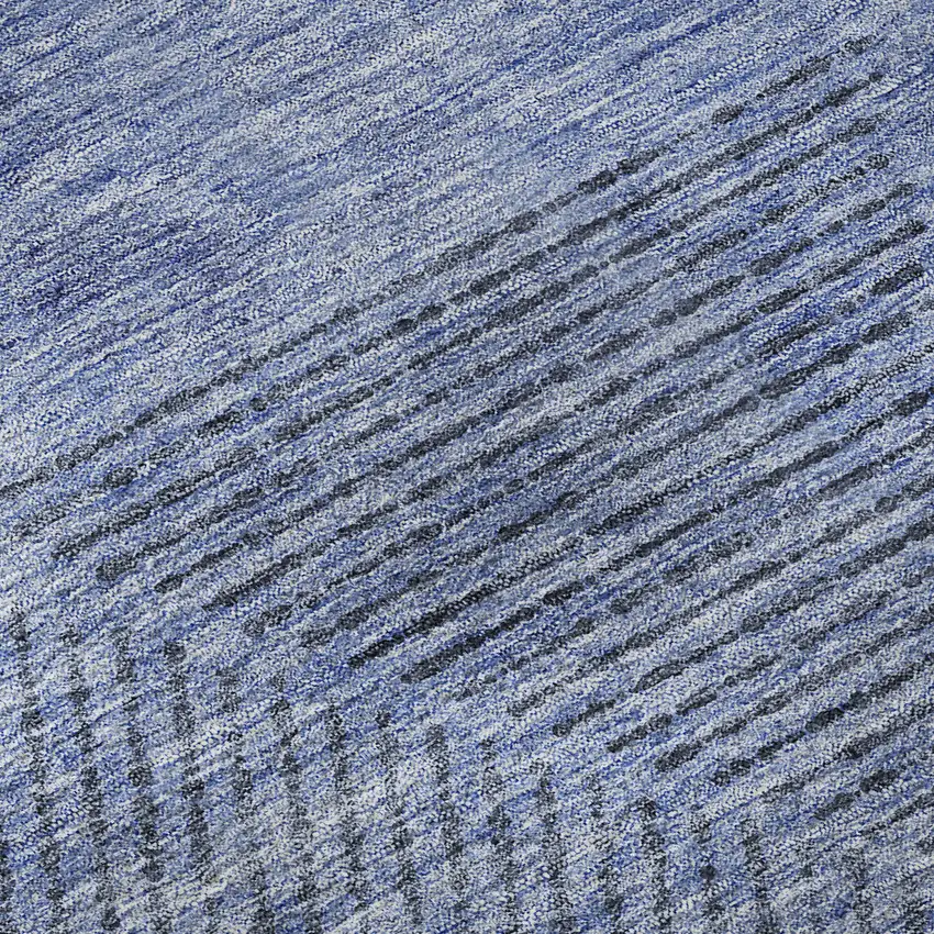 Blue And Gray Geometric Washable Area Rug With UV Protection Photo 8