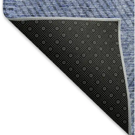 Blue And Gray Geometric Washable Area Rug With UV Protection Photo 7