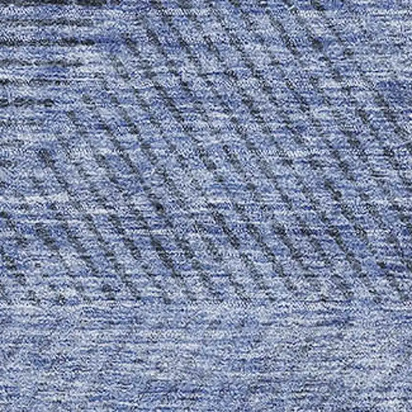 Blue And Gray Geometric Washable Area Rug With UV Protection Photo 3