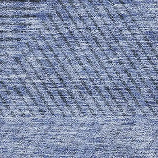 Blue And Gray Geometric Washable Area Rug With UV Protection Photo 3