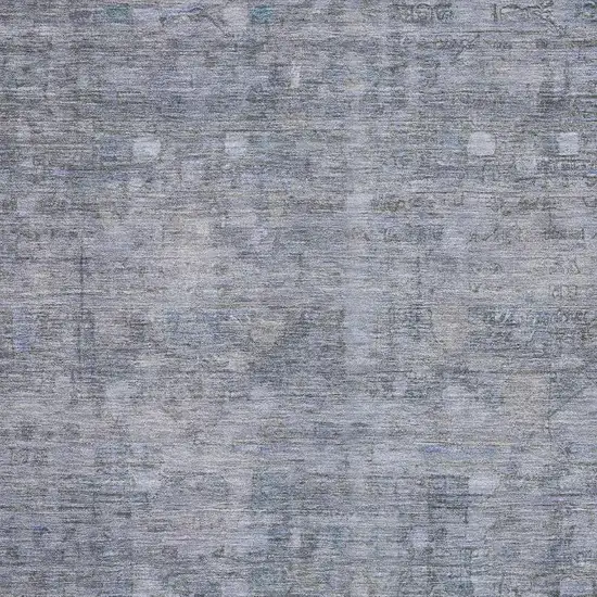 Blue And Gray Geometric Washable Area Rug With UV Protection Photo 2