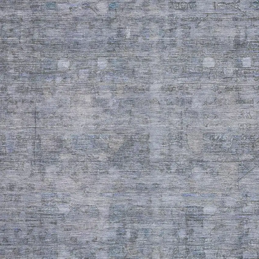 Blue And Gray Geometric Washable Area Rug With UV Protection Photo 2