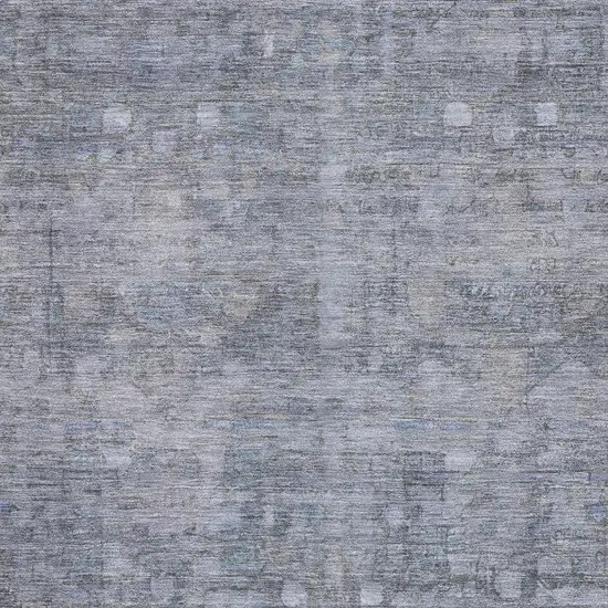 Blue And Gray Geometric Washable Area Rug With UV Protection Photo 2