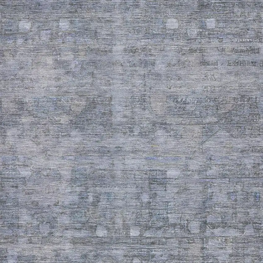 Blue And Gray Geometric Washable Area Rug With UV Protection Photo 2