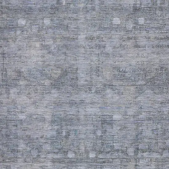 Blue And Gray Geometric Washable Area Rug With UV Protection Photo 2