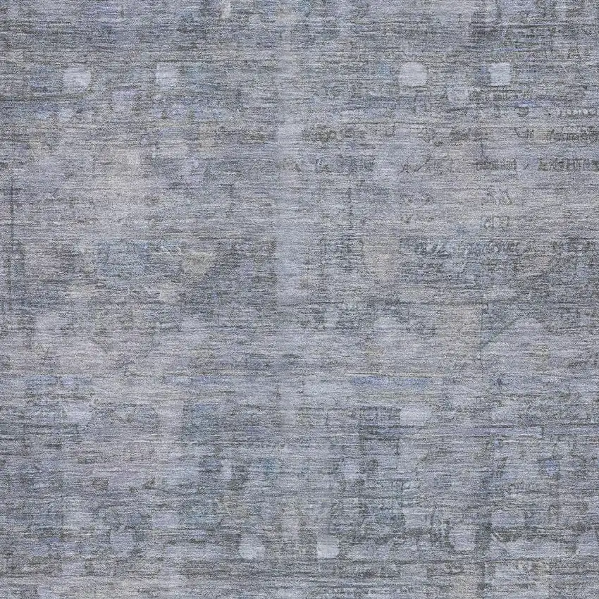 Blue And Gray Geometric Washable Area Rug With UV Protection Photo 2