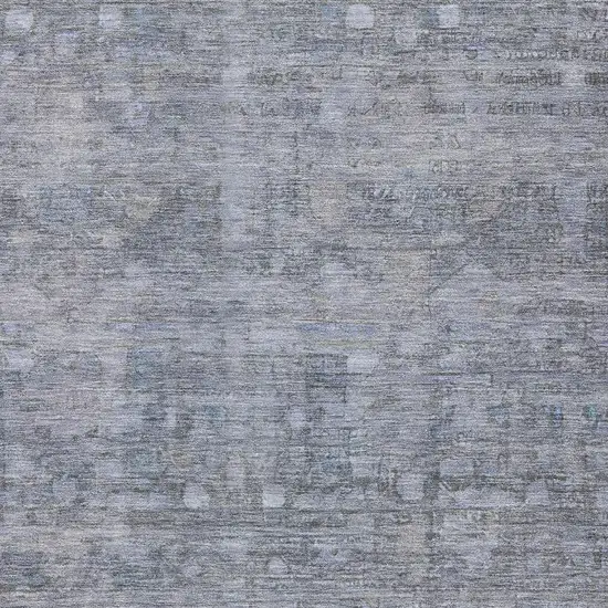 Blue And Gray Geometric Washable Area Rug With UV Protection Photo 3