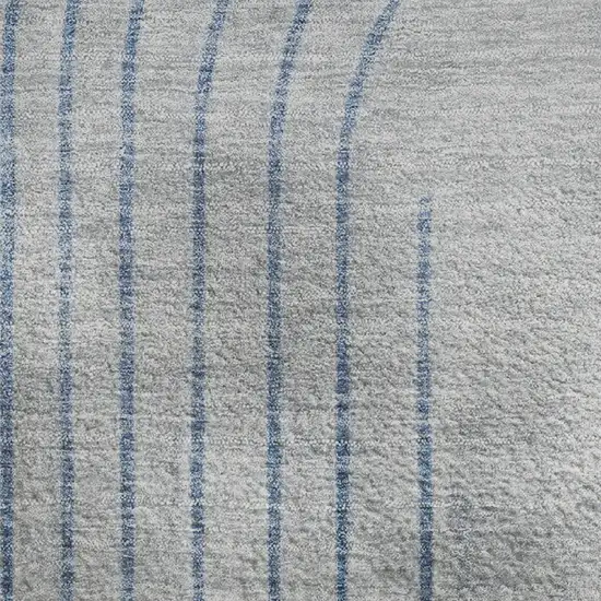 Blue And Gray Geometric Washable Area Rug With UV Protection Photo 3