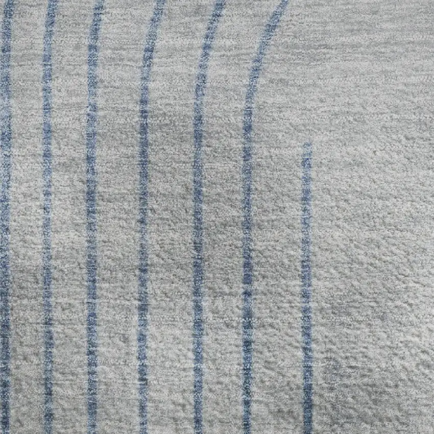 Blue And Gray Geometric Washable Area Rug With UV Protection Photo 3