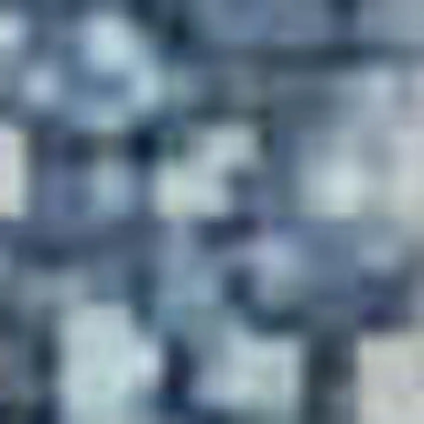 Blue And Gray Geometric Washable Area Rug With UV Protection Photo 1