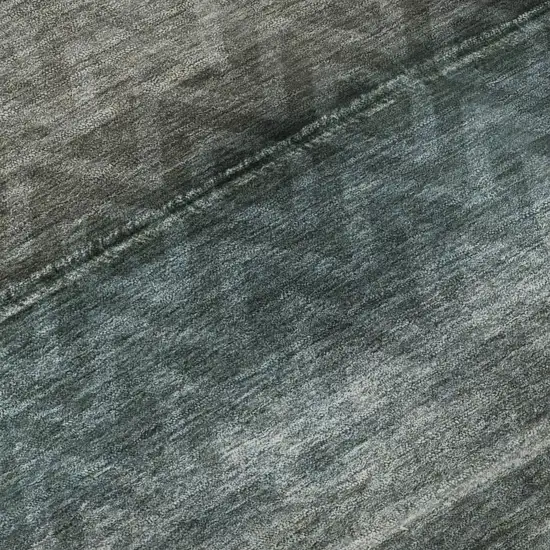 Blue And Gray Geometric Washable Area Rug With UV Protection Photo 8