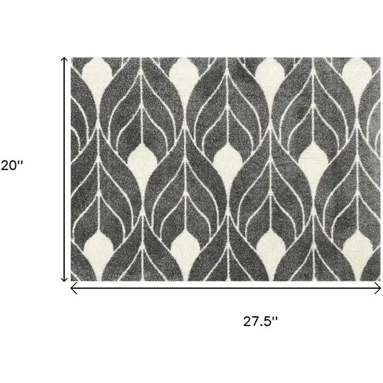 Blue And Gray Geometric Washable Area Rug With UV Protection Photo 7