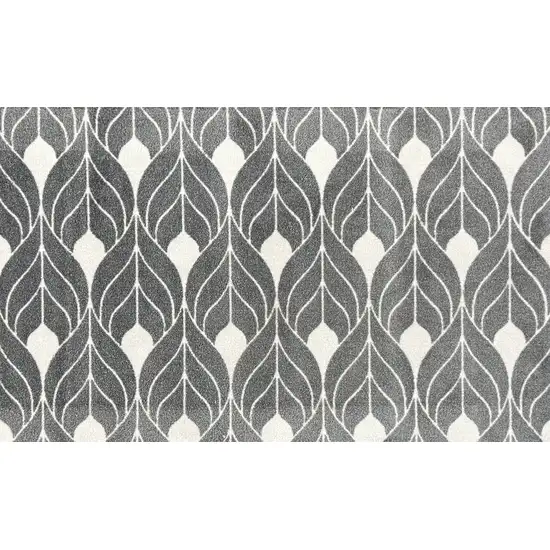 Blue And Gray Geometric Washable Area Rug With UV Protection Photo 2