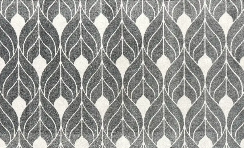 Blue And Gray Geometric Washable Area Rug With UV Protection Photo 2