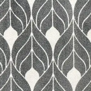 Photo of Blue And Gray Geometric Washable Area Rug With UV Protection