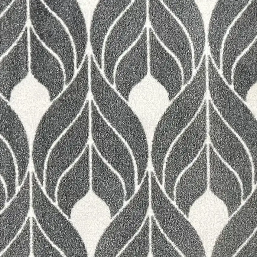 Blue And Gray Geometric Washable Area Rug With UV Protection Photo 3