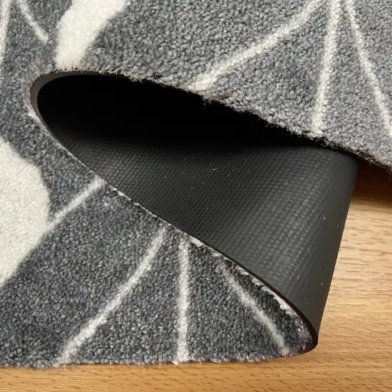 Blue And Gray Geometric Washable Area Rug With UV Protection Photo 6