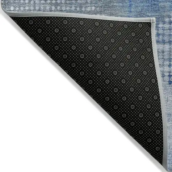 Blue And Gray Geometric Washable Indoor Outdoor Area Rug Photo 3