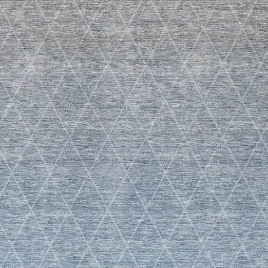 Blue And Gray Geometric Washable Indoor Outdoor Area Rug Photo 6