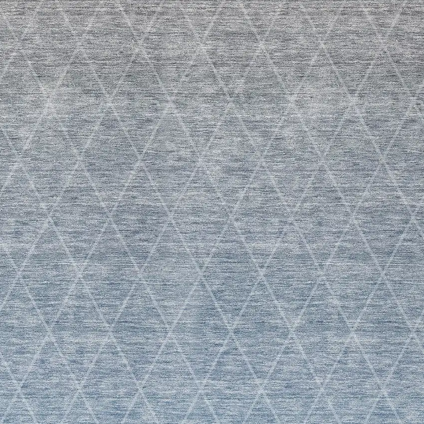 Blue And Gray Geometric Washable Indoor Outdoor Area Rug Photo 6