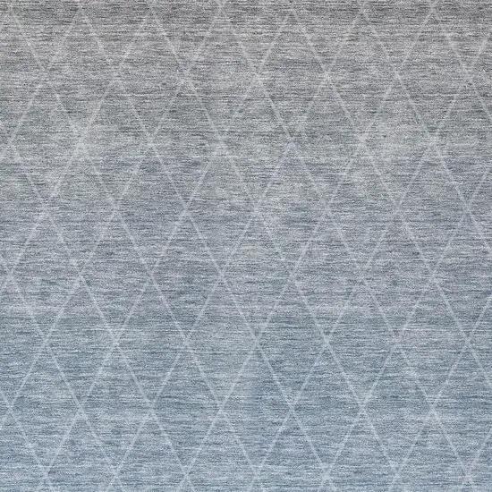Blue And Gray Geometric Washable Indoor Outdoor Area Rug Photo 6
