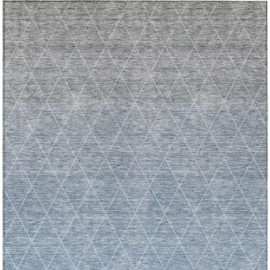 Blue And Gray Geometric Washable Indoor Outdoor Area Rug Photo 7