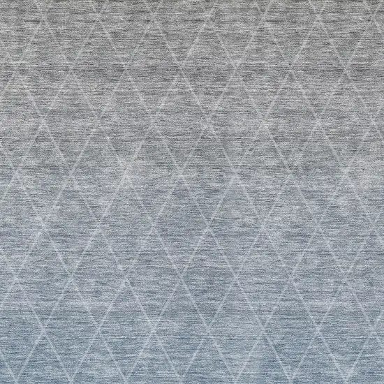 Blue And Gray Geometric Washable Indoor Outdoor Area Rug Photo 6