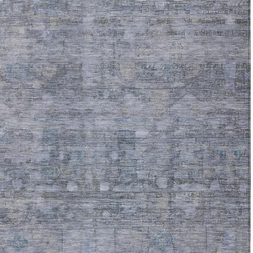 Blue And Gray Geometric Washable Indoor Outdoor Area Rug Photo 4