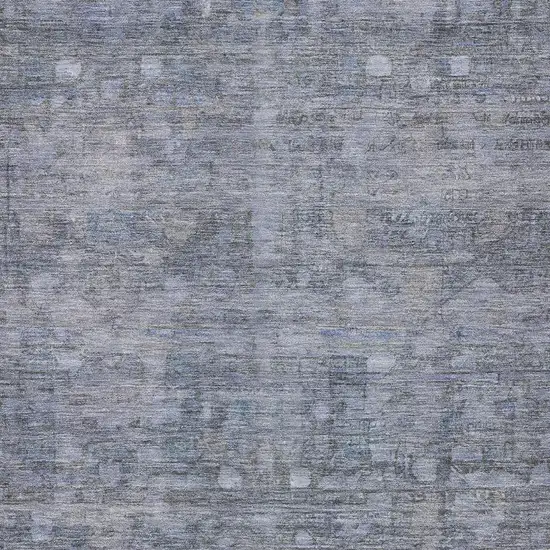 Blue And Gray Geometric Washable Indoor Outdoor Area Rug Photo 4