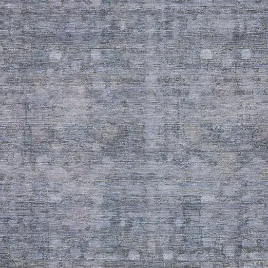 Blue And Gray Geometric Washable Indoor Outdoor Area Rug Photo 4