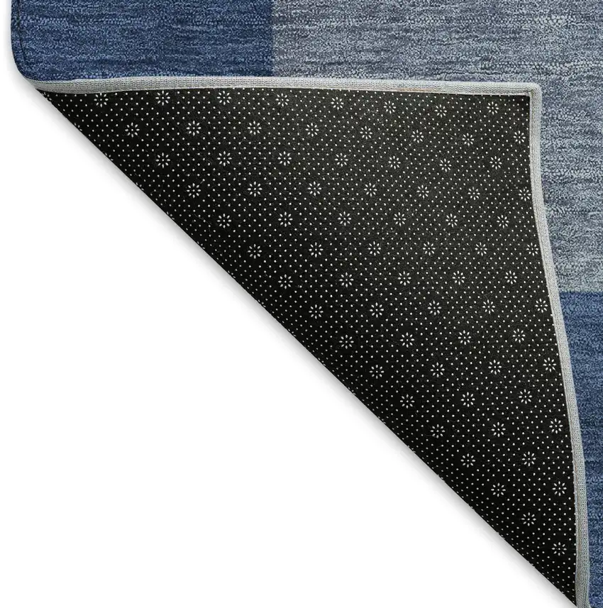 Blue And Gray Geometric Washable Indoor Outdoor Area Rug Photo 4