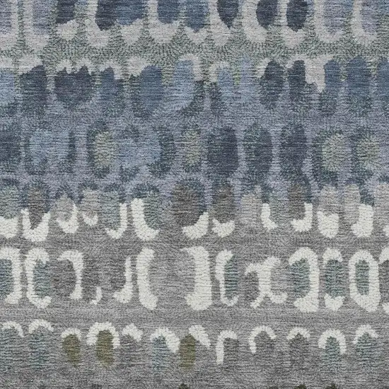 Blue And Gray Geometric Washable Indoor Outdoor Area Rug Photo 3