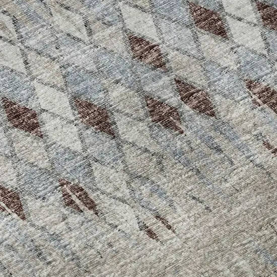 Blue And Gray Ikat Washable Indoor Outdoor Area Rug Photo 8