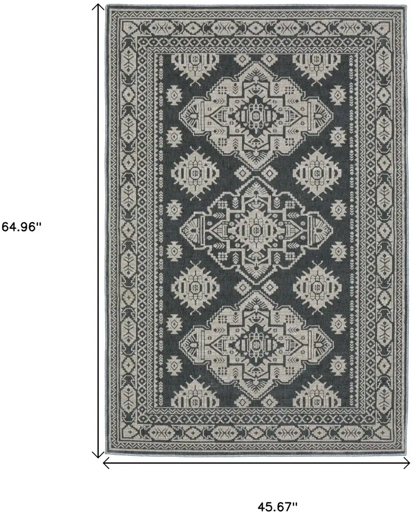 Blue And Gray Medallion Area Rug Photo 3