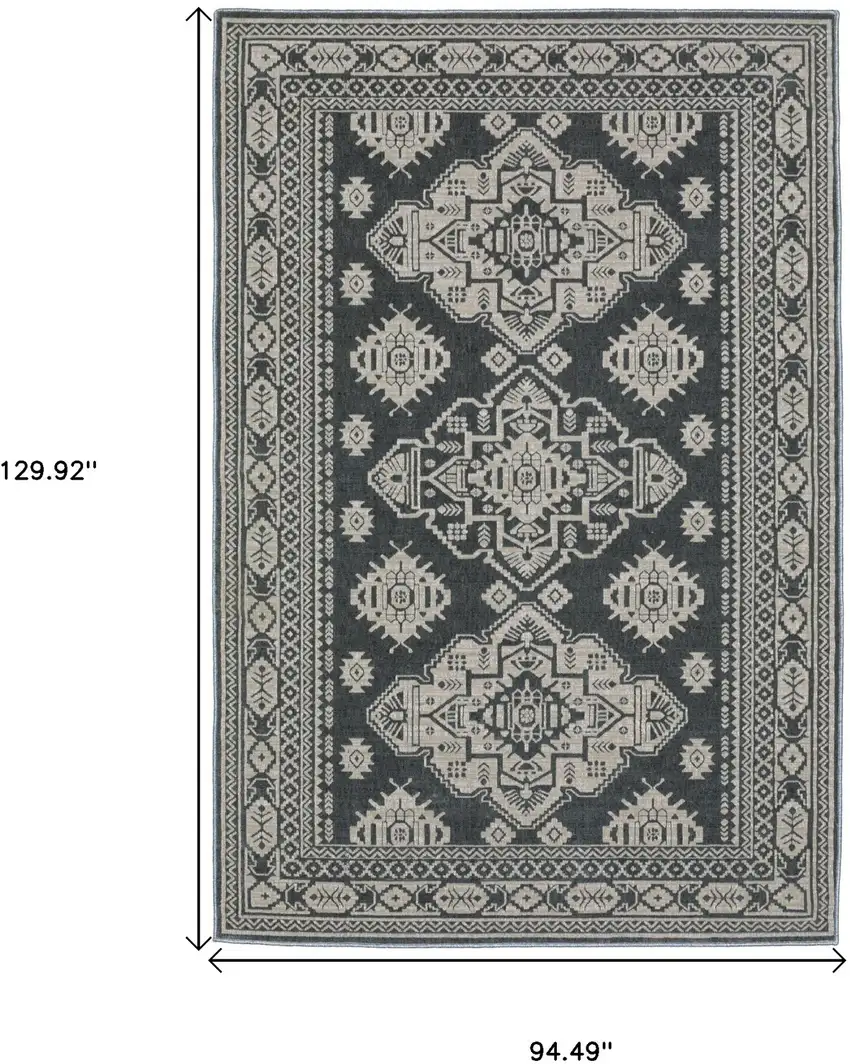 Blue And Gray Medallion Area Rug Photo 3