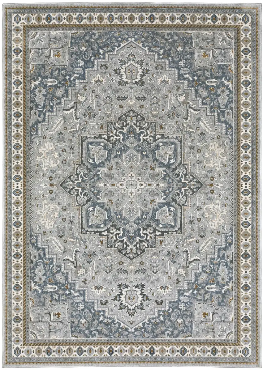 Blue And Gray Medallion Area Rug Photo 2