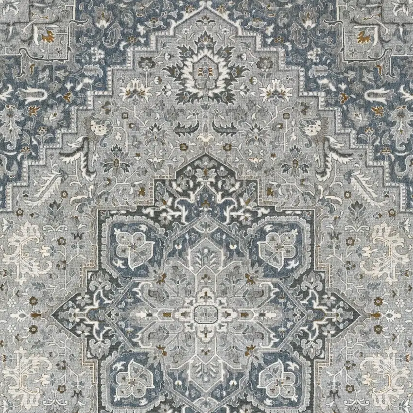 Blue And Gray Medallion Area Rug Photo 7