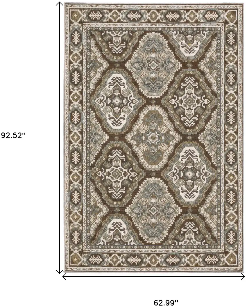 Blue And Gray Medallion Area Rug Photo 3