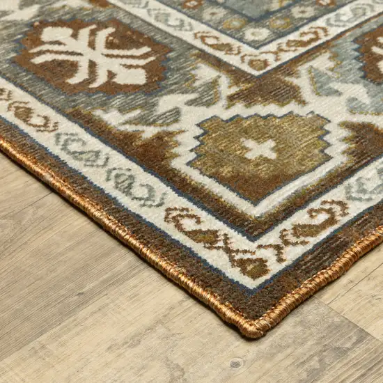 Blue And Gray Medallion Area Rug Photo 9