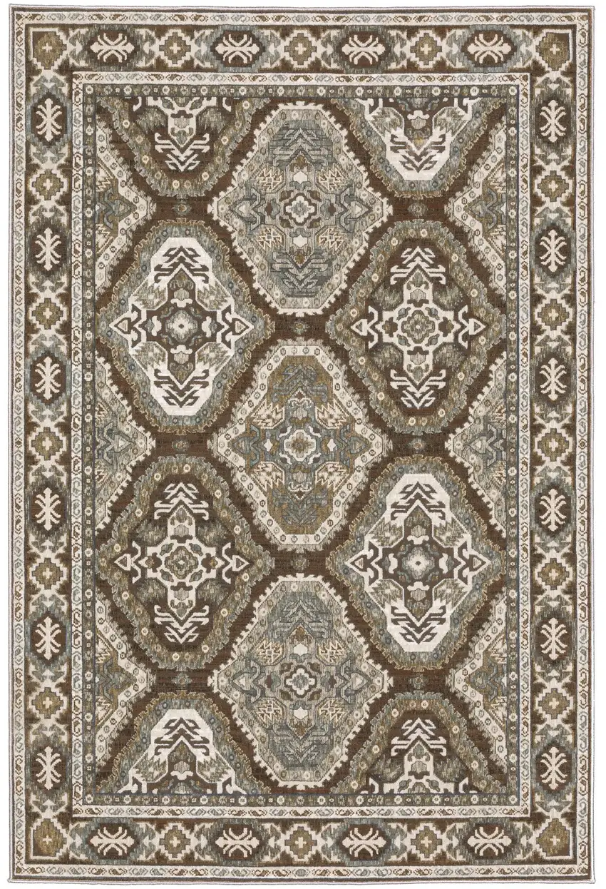 Blue And Gray Medallion Area Rug Photo 2