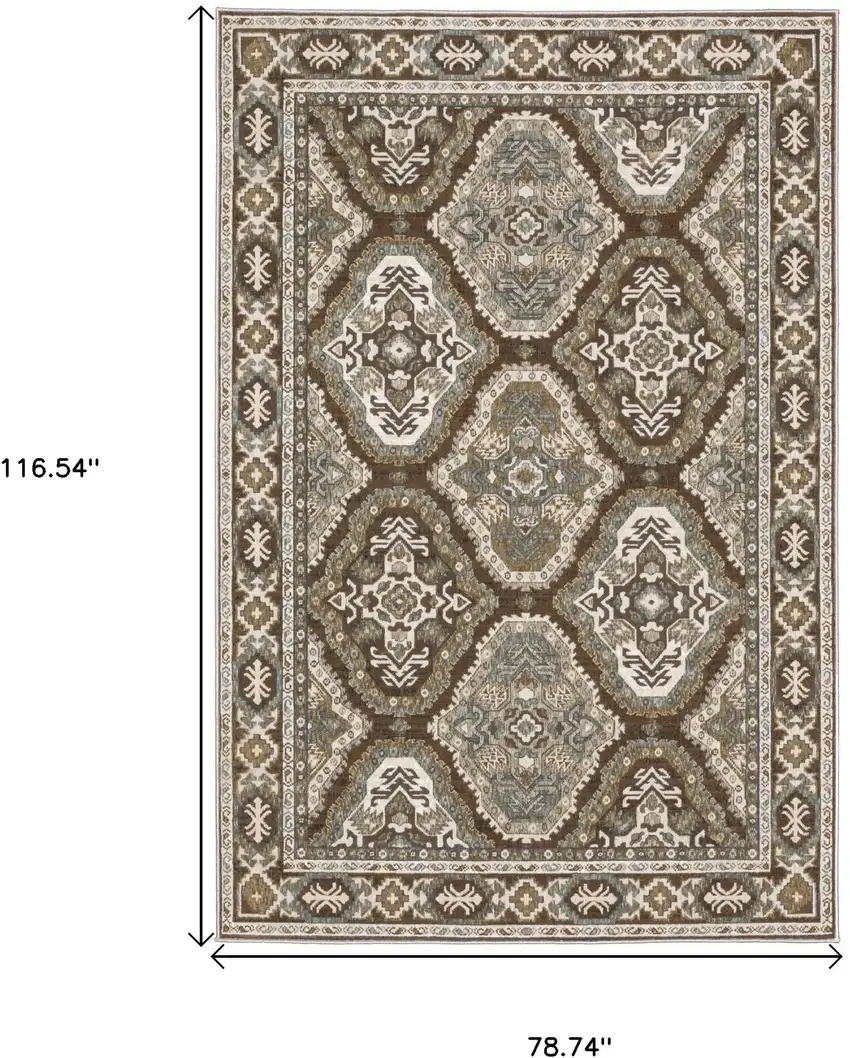 Blue And Gray Medallion Area Rug Photo 3