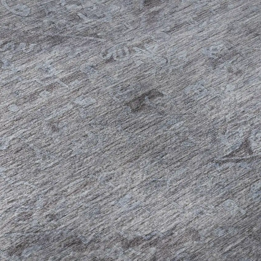 Blue And Gray Medallion Washable Area Rug With UV Protection Photo 1