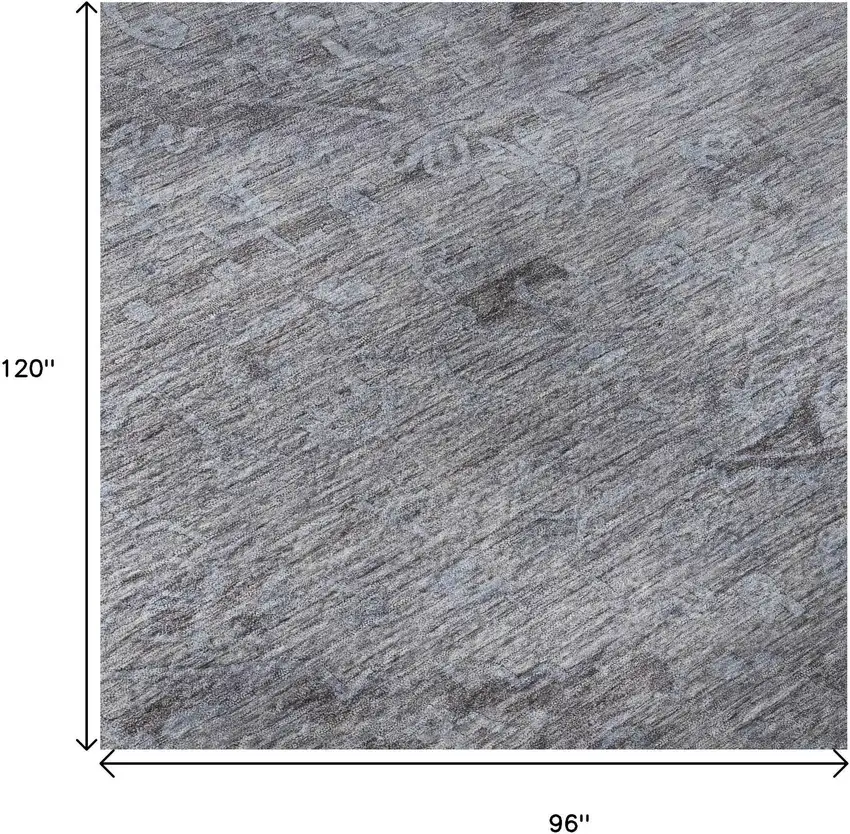 Blue And Gray Medallion Washable Area Rug With UV Protection Photo 8