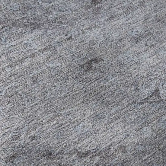 Blue And Gray Medallion Washable Area Rug With UV Protection Photo 1